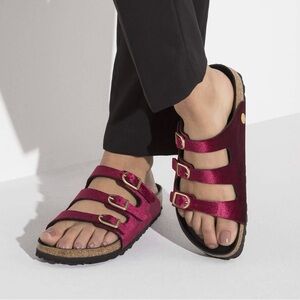 Birkenstock New w/o Box Florida Fresh Pull Up Bordeaux Birko Flor N Select